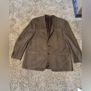 E2 Ralph Lauren Men's Two-Button Houndstooth Sport Coat in Brown, Size 48L